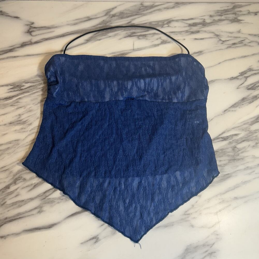 SHEIN Mesh Asymmetric Handkerchief Top Mesh Fairy Grunge‎ Sexy Halter Y2K SZ L